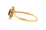 52 Bague contemporaine en or jaune 18 carats sertie d'un saphir et de zirconiums 58 Facettes B898