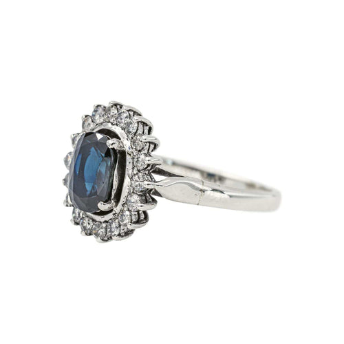 53.5 Bague Pompadour Argent Saphir, Diamant 58 Facettes 5348118CN