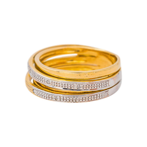 53 Bague en or jaune et or blanc avec diamants 58 Facettes 5414833RV