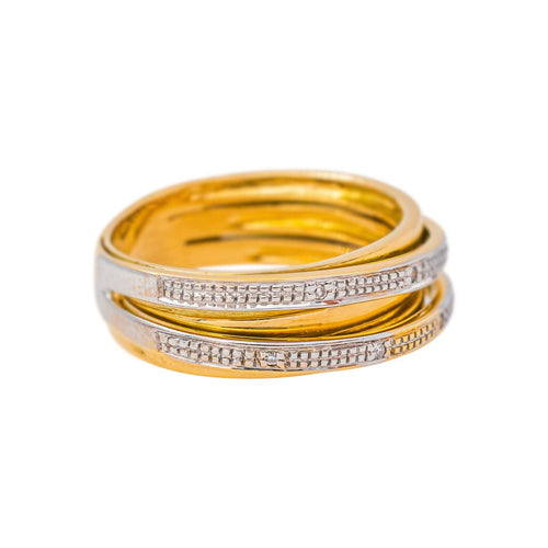 53 Bague en or jaune et or blanc avec diamants 58 Facettes 5414833RV
