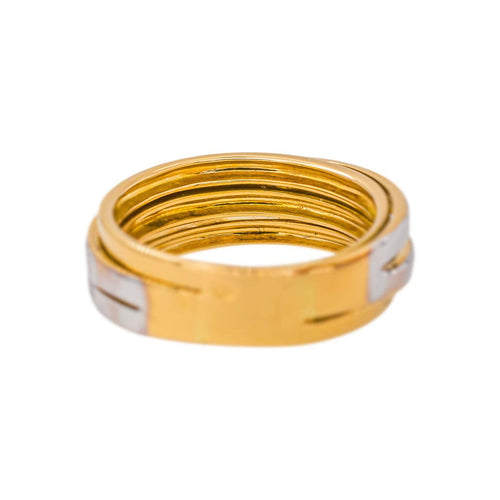 53 Bague en or jaune et or blanc avec diamants 58 Facettes 5414833RV
