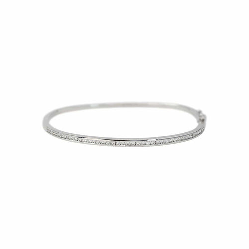 Bracelet jonc en or blanc et diamants 58 Facettes 5481003CN