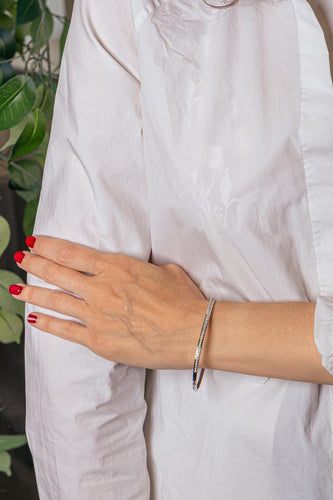 Bracelet jonc en or blanc et diamants 58 Facettes 5481003CN