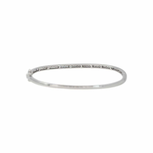 Bracelet jonc en or blanc et diamants 58 Facettes 5481003CN