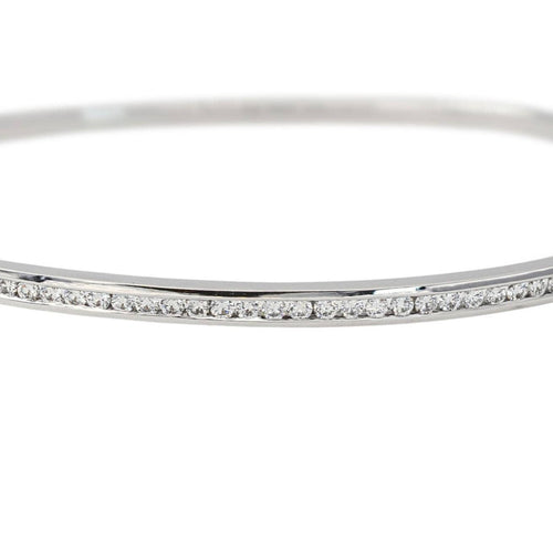 Bracelet jonc en or blanc et diamants 58 Facettes 5481003CN