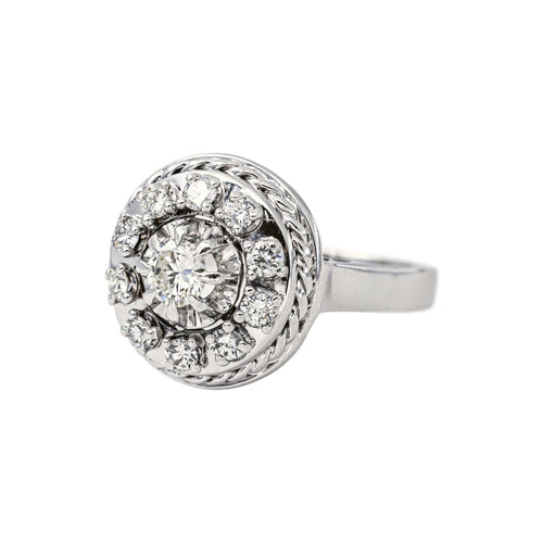 53 Marguerite - Bague en or blanc et diamants 58 Facettes 5709157CN