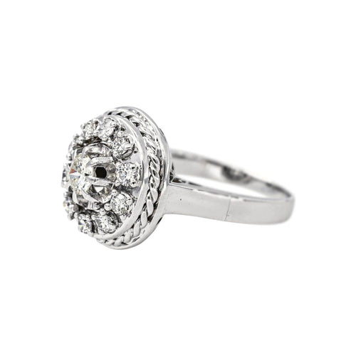 53 Marguerite - Bague en or blanc et diamants 58 Facettes 5709157CN