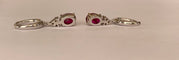 ALGT - Boucles d'oreilles en or blanc avec rubis et diamants 58 Facettes earrings