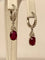 ALGT - Boucles d'oreilles en or blanc avec rubis et diamants 58 Facettes earrings