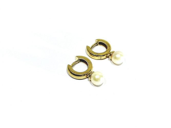 Boucles d'oreilles en or jaune et perles 58 Facettes 1808890