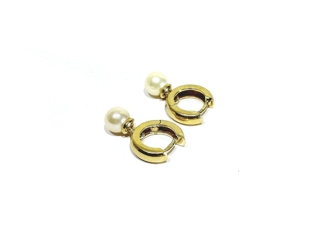 Boucles d'oreilles en or jaune et perles 58 Facettes 1808890