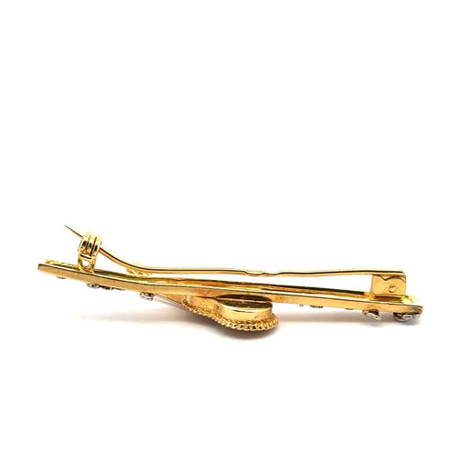 Broche guitare en or jaune et blanc avec diamants 58 Facettes 50494