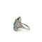55 The Crown of Muzu - Bague Art déco en or blanc, émeraude et diamants 58 Facettes 50496