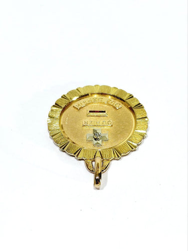 Augis - Pendentif médaille en or jaune et rose, diamant et rubis 58 Facettes 1808939