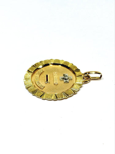 Augis - Pendentif médaille en or jaune et rose, diamant et rubis 58 Facettes 1808939