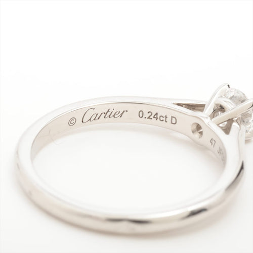 47 Cartier 1895 - Bague solitaire en platine et diamant 58 Facettes Cartier