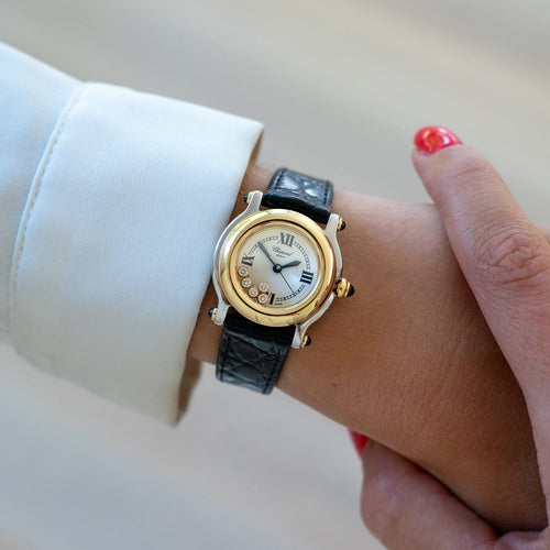 Chopard Happy Sport - Montre SM acier, or jaune et diamants 58 Facettes 574