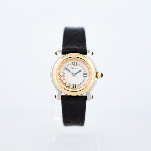 Chopard Happy Sport - Montre SM acier, or jaune et diamants 58 Facettes 574