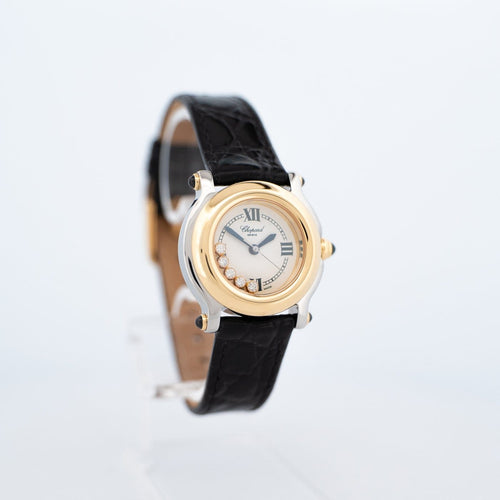 Chopard Happy Sport - Montre SM acier, or jaune et diamants 58 Facettes 574
