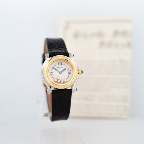 Chopard Happy Sport - Montre SM acier, or jaune et diamants 58 Facettes 574