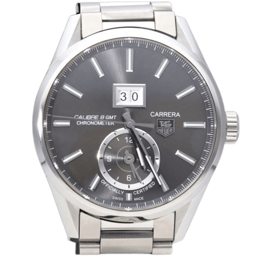 TAG Heuer Carrera - Montre Calibre 8 GMT en acier 58 Facettes MT47437