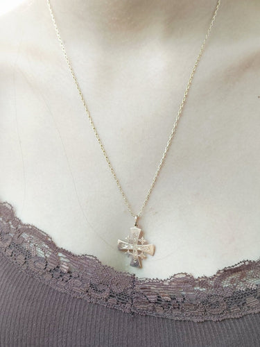 Croix de Jérusalem - Pendentif en or rose 18 carats 58 Facettes 1809874