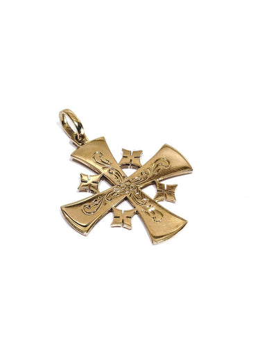Croix de Jérusalem - Pendentif en or rose 18 carats 58 Facettes 1809874