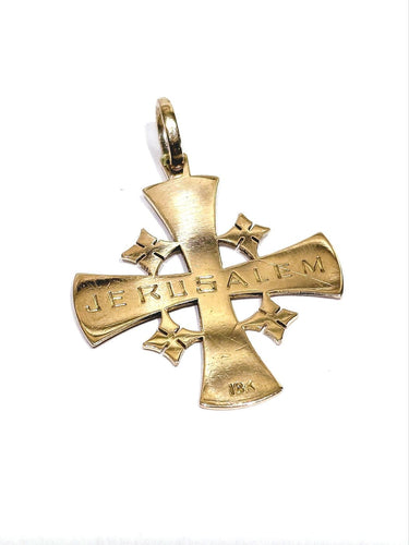 Croix de Jérusalem - Pendentif en or rose 18 carats 58 Facettes 1809874