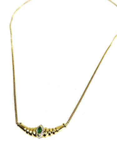 Collier en or rose et jaune, émeraude et diamants 58 Facettes 1809877