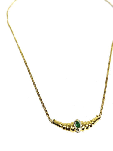 Collier en or rose et jaune, émeraude et diamants 58 Facettes 1809877
