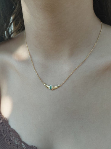 Collier en or rose et jaune, émeraude et diamants 58 Facettes 1809877