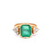 Bague 56 Bague en or jaune avec émeraude colombienne et diamants 58 Facettes 50499