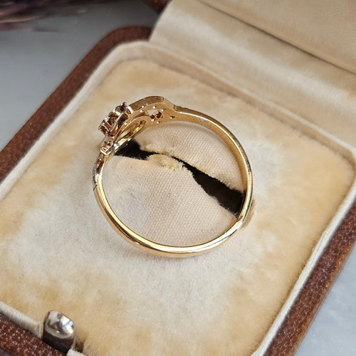 52 Belle Époque - Bague tourbillon en or jaune, platine et diamants 58 Facettes 753