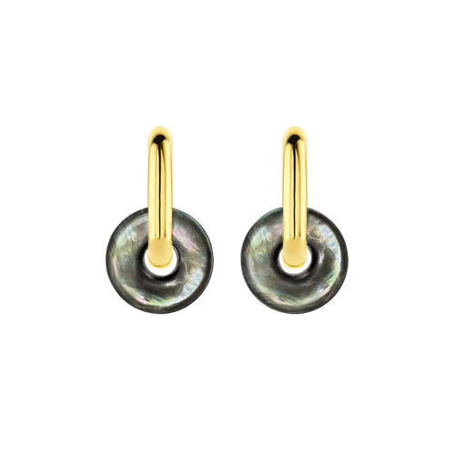 Jullie - Boucles d'oreilles en nacre noire 58 Facettes SER1024YG