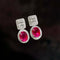 Boucles d'oreilles en or blanc 18K, rubis et diamants 58 Facettes GER1014RD-1