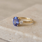 59 Bague en or jaune 585 avec tanzanite et diamants 58 Facettes HJ062632