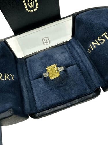 Harry Winston - Bague en diamant jaune 2,96 ct