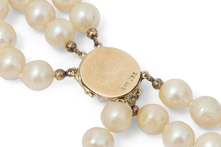 Collier ancien trois rangs en or avec perles et opale 58 Facettes 12108