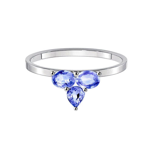 53 Eden - Bague en or blanc 18K et tanzanites 58 Facettes GBR1215TZ
