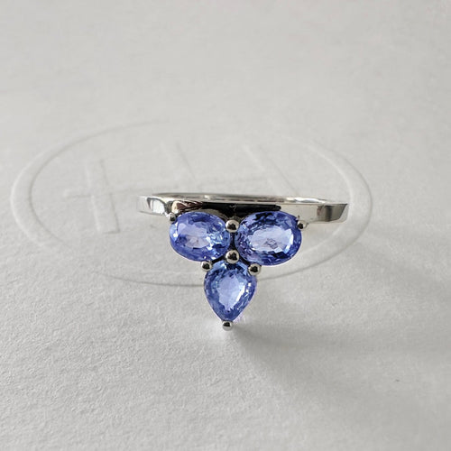 53 Eden - Bague en or blanc 18K et tanzanites 58 Facettes GBR1215TZ
