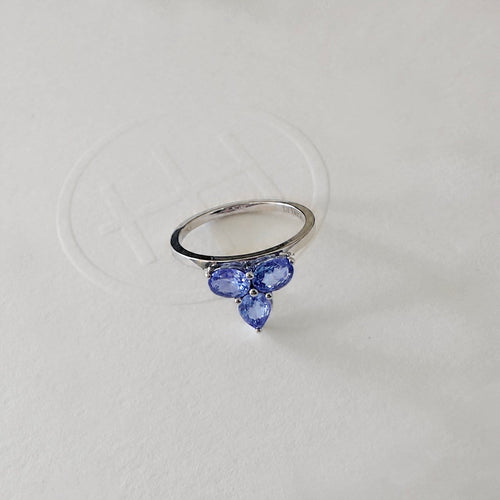 53 Eden - Bague en or blanc 18K et tanzanites 58 Facettes GBR1215TZ