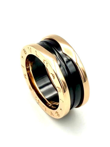 51 BVLGARI B.zero1 - Bague en or rose et céramique 58 Facettes BVLGARI BG
