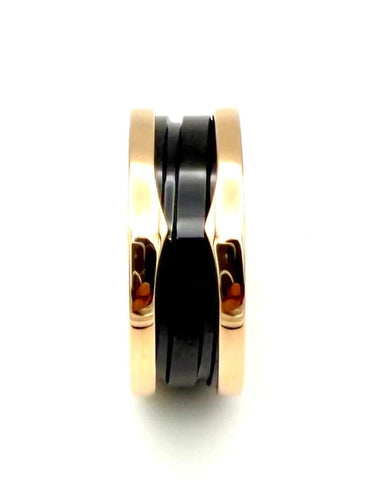 51 BVLGARI B.zero1 - Bague en or rose et céramique 58 Facettes BVLGARI BG