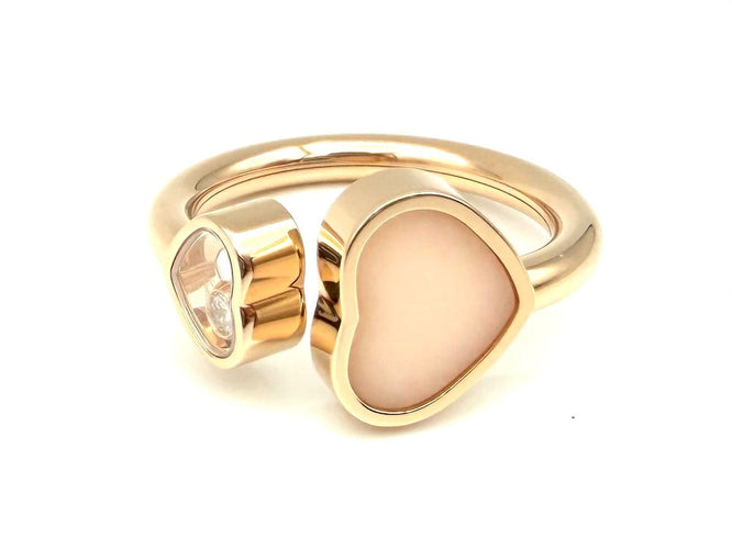 51 Chopard Happy Hearts - Bague en or rose, diamant et opale rose 58 Facettes CHOPARD BG