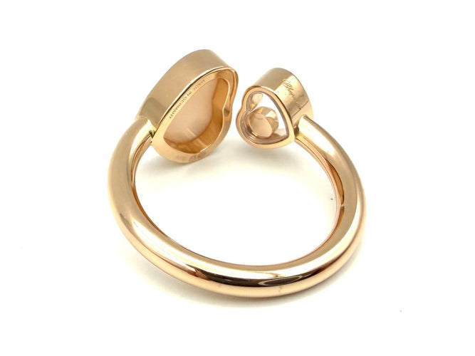 51 Chopard Happy Hearts - Bague en or rose, diamant et opale rose 58 Facettes CHOPARD BG