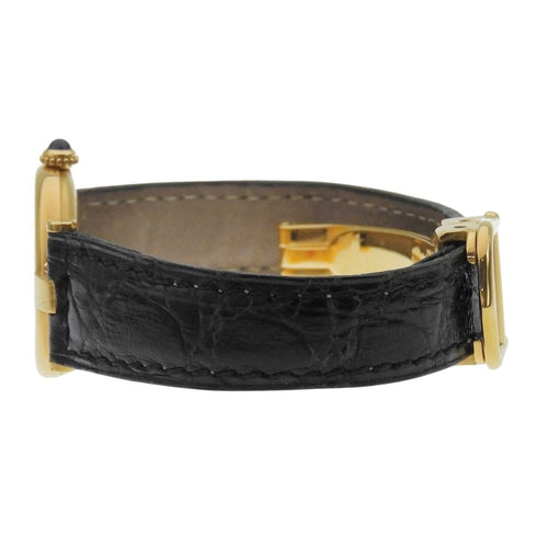 Cartier Must Vendôme - Montre vermeil et cuir noir 58 Facettes v82k812cmo