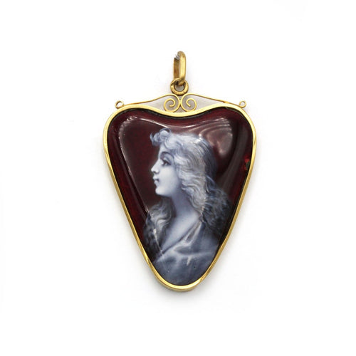 Pendentif en or jaune et émail de Limoges 58 Facettes 260213R