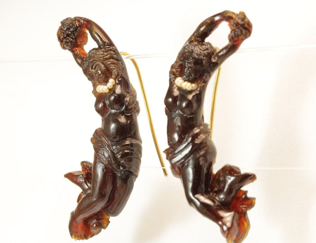Boucles d'oreilles anciennes en écaille, or et perles 58 Facettes 7734