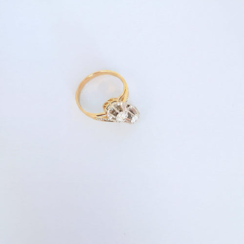54 Bague toi et moi vintage en or 18K deux tons et diamants 58 Facettes 1795