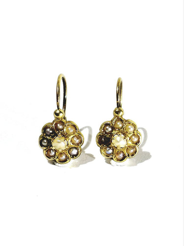 Boucles d'oreilles dormeuses en or jaune et perles 58 Facettes 1810943